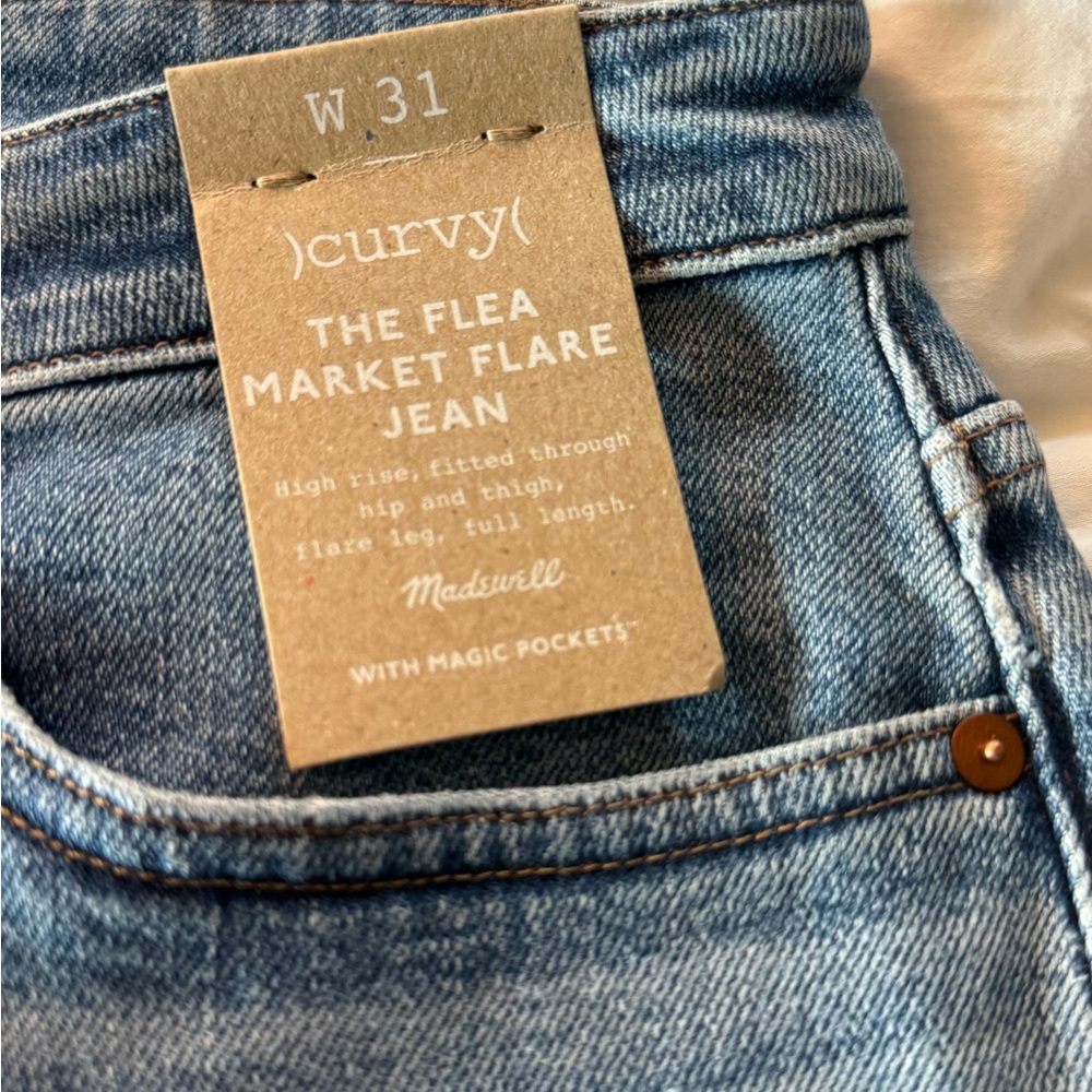 Madewell Curvy Light Blue Flea Market Flare Jeans